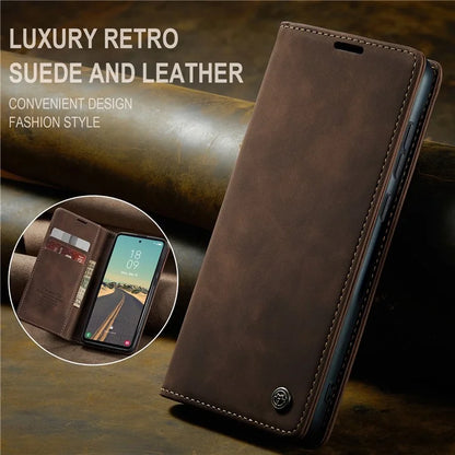 CASEME 013 Series For Samsung Galaxy S23 FE Case PU Leather Stand Folio Phone Cover