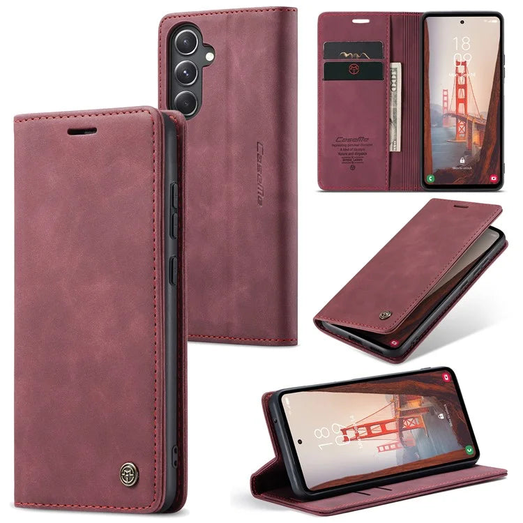 CASEME 013 Series For Samsung Galaxy S23 FE Case PU Leather Stand Folio Phone Cover