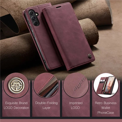 CASEME 013 Series For Samsung Galaxy S23 FE Case PU Leather Stand Folio Phone Cover