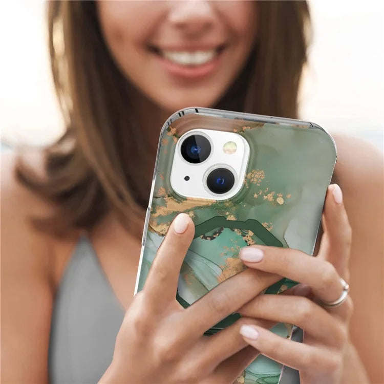 GW18 For iPhone 15 Plus Case Magnetic PC + TPU Kickstand Phone Cover