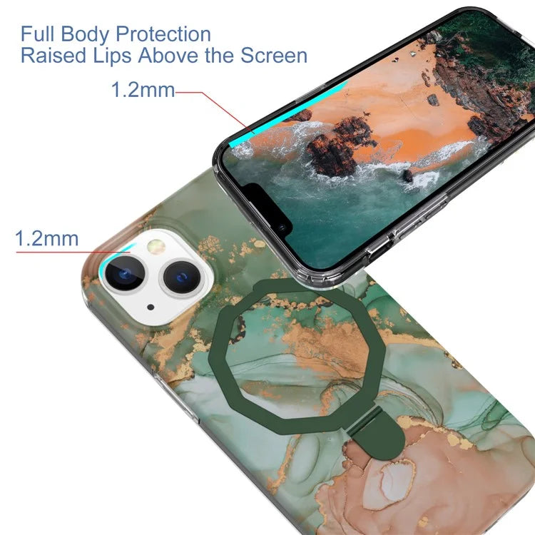 GW18 For iPhone 15 Plus Case Magnetic PC + TPU Kickstand Phone Cover