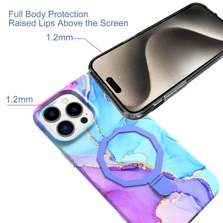GW18 For iPhone 15 Pro Case IMD Pattern Magnetic PC + TPU Phone Protector