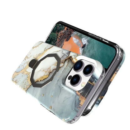 GW18 For iPhone 15 Pro Case IMD Pattern Magnetic PC + TPU Phone Protector