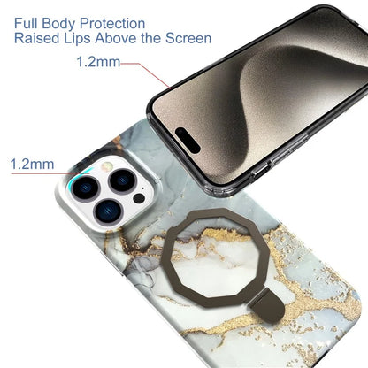 GW18 For iPhone 15 Pro Case IMD Pattern Magnetic PC + TPU Phone Protector