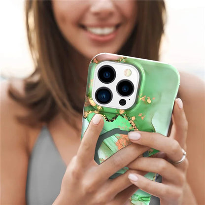 GW18 For iPhone 15 Pro Case IMD Pattern Magnetic PC + TPU Phone Protector