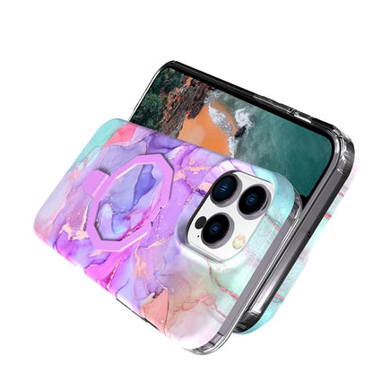 GW18 For iPhone 15 Pro Case IMD Pattern Magnetic PC + TPU Phone Protector