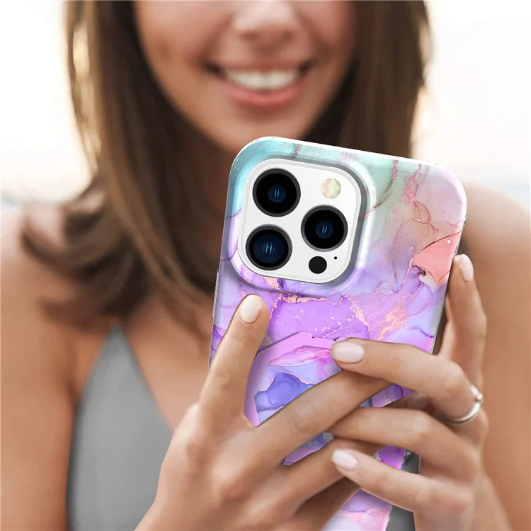 GW18 For iPhone 15 Pro Case IMD Pattern Magnetic PC + TPU Phone Protector
