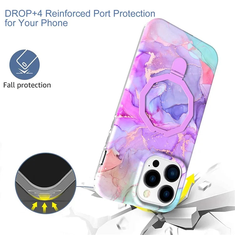 GW18 For iPhone 15 Pro Case IMD Pattern Magnetic PC + TPU Phone Protector
