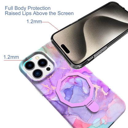 GW18 For iPhone 15 Pro Case IMD Pattern Magnetic PC + TPU Phone Protector