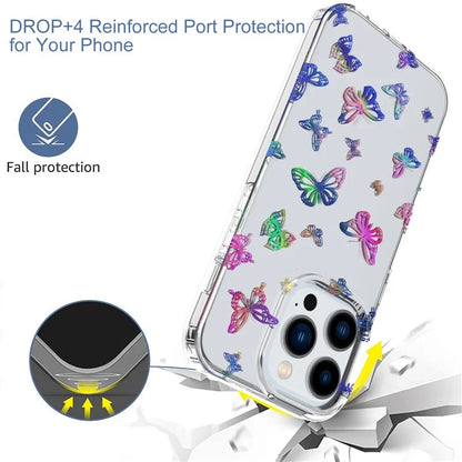 For iPhone 15 Pro Max Case Shiny Laser Pattern PC + TPU Mobile Phone Cover