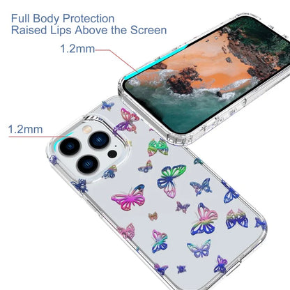 For iPhone 15 Pro Max Case Shiny Laser Pattern PC + TPU Mobile Phone Cover