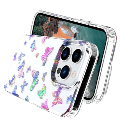 For iPhone 15 Pro Case Laser Pattern PC + TPU Shockproof Phone Cover