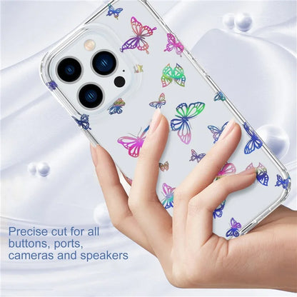 For iPhone 15 Pro Case Laser Pattern PC + TPU Shockproof Phone Cover