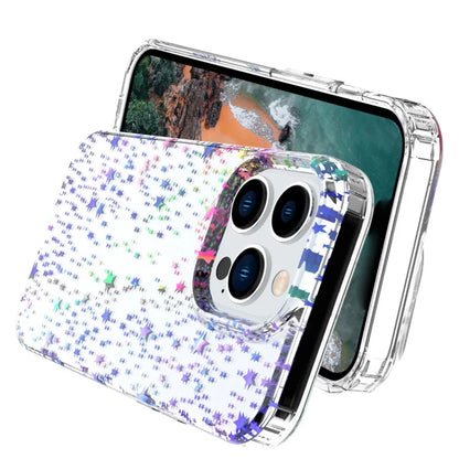 For iPhone 15 Pro Case Laser Pattern PC + TPU Shockproof Phone Cover