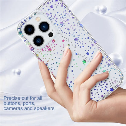 For iPhone 15 Pro Case Laser Pattern PC + TPU Shockproof Phone Cover