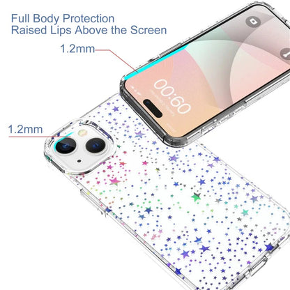 For iPhone 15 Case Stylish Laser Pattern PC + TPU Anti-scratch Phone Cover