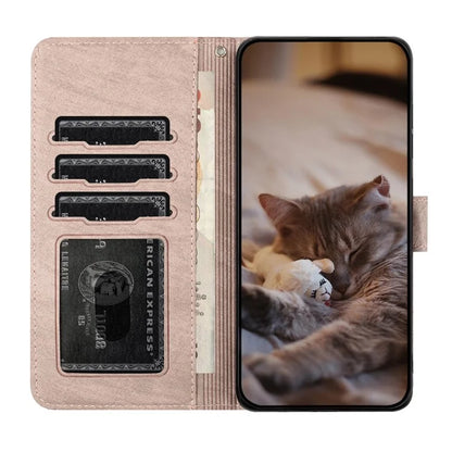 For Samsung Galaxy A05s 4G Case Wall Cats Imprinted PU Leather Wallet Phone Cover with Strap