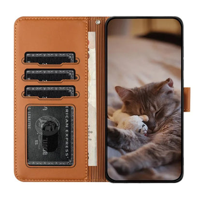 For Samsung Galaxy A05s 4G Case Wall Cats Imprinted PU Leather Wallet Phone Cover with Strap