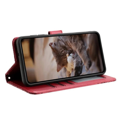 For Samsung Galaxy A05s 4G Case Wall Cats Imprinted PU Leather Wallet Phone Cover with Strap