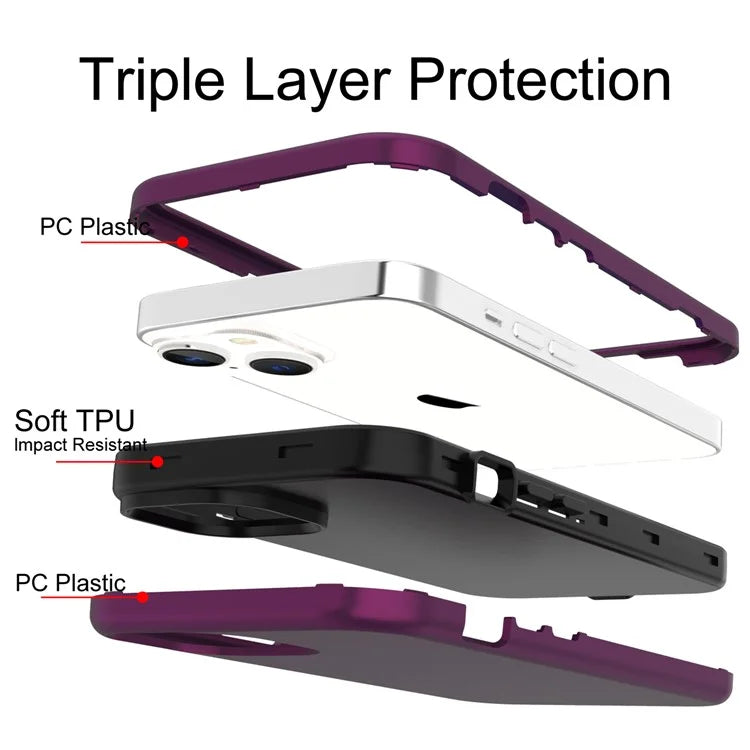 GW03 For iPhone 15 Case Rubberized TPU + PC Anti-fingerprint Phone Cover