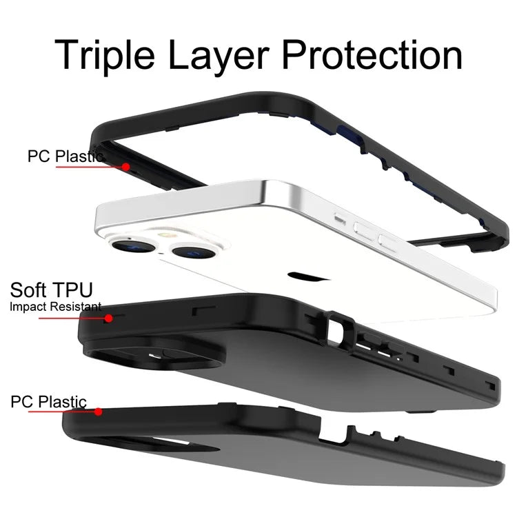 GW03 For iPhone 15 Case Rubberized TPU + PC Anti-fingerprint Phone Cover