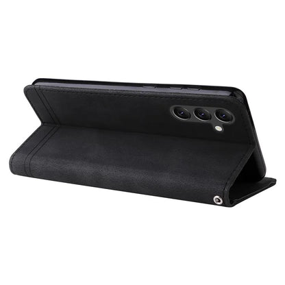 For Samsung Galaxy A15 5G Imprinted Skin-touch Phone Cover PU Leather Stand Wallet Shockproof Case