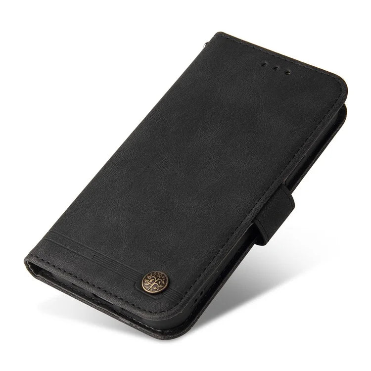 For Samsung Galaxy A15 5G Imprinted Skin-touch Phone Cover PU Leather Stand Wallet Shockproof Case