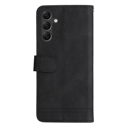 For Samsung Galaxy A15 5G Imprinted Skin-touch Phone Cover PU Leather Stand Wallet Shockproof Case