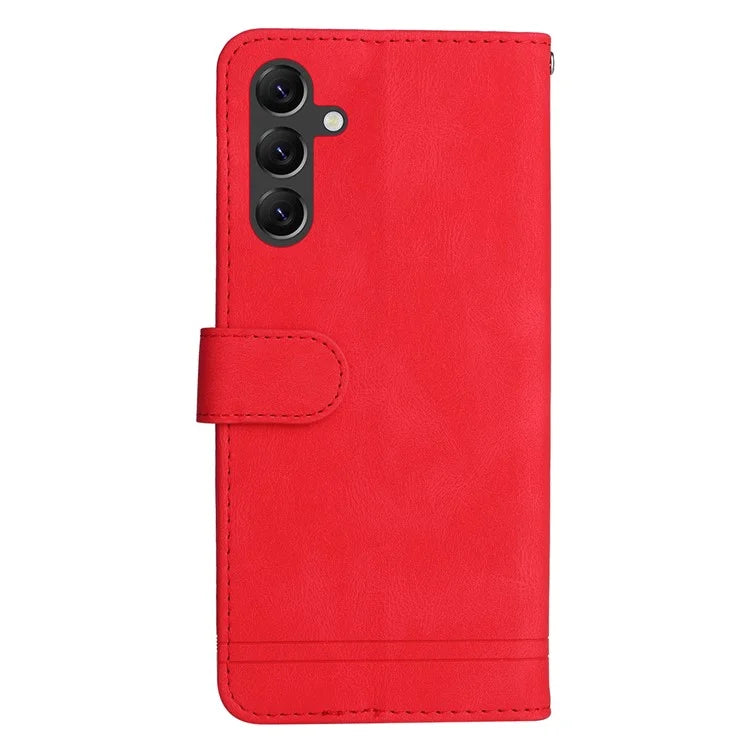 For Samsung Galaxy A15 5G Imprinted Skin-touch Phone Cover PU Leather Stand Wallet Shockproof Case