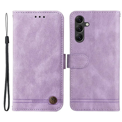 For Samsung Galaxy A15 5G Imprinted Skin-touch Phone Cover PU Leather Stand Wallet Shockproof Case