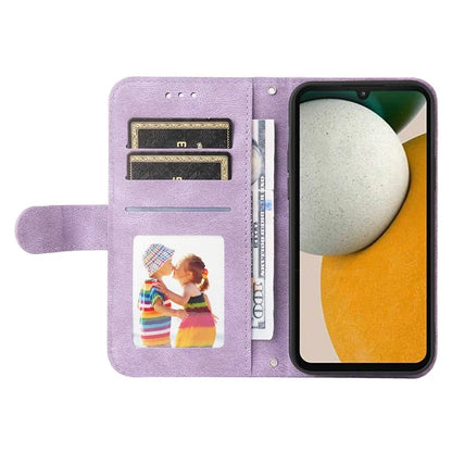 For Samsung Galaxy A15 5G Imprinted Skin-touch Phone Cover PU Leather Stand Wallet Shockproof Case