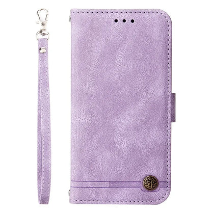 For Samsung Galaxy A15 5G Imprinted Skin-touch Phone Cover PU Leather Stand Wallet Shockproof Case