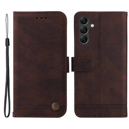 For Samsung Galaxy A15 5G Imprinted Skin-touch Phone Cover PU Leather Stand Wallet Shockproof Case