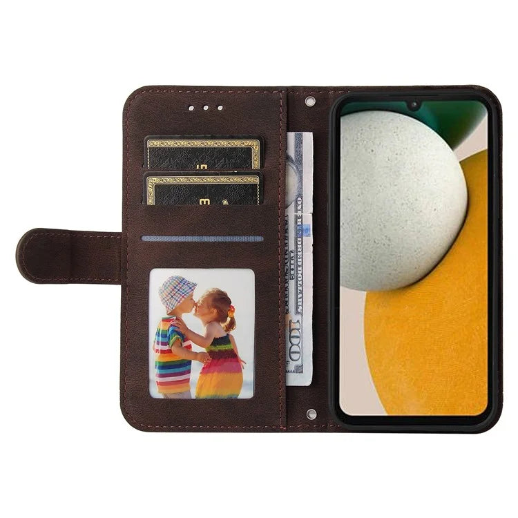 For Samsung Galaxy A15 5G Imprinted Skin-touch Phone Cover PU Leather Stand Wallet Shockproof Case