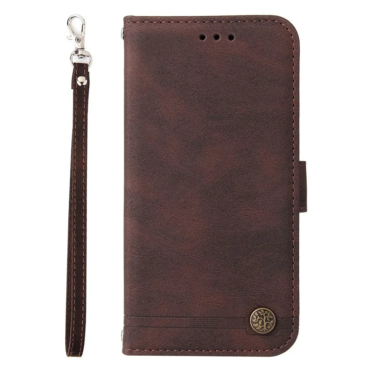 For Samsung Galaxy A15 5G Imprinted Skin-touch Phone Cover PU Leather Stand Wallet Shockproof Case