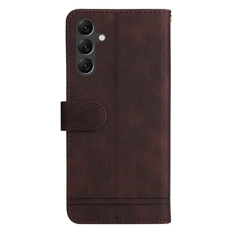 For Samsung Galaxy A15 5G Imprinted Skin-touch Phone Cover PU Leather Stand Wallet Shockproof Case