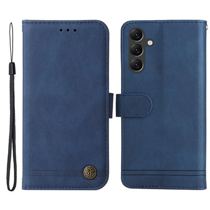 For Samsung Galaxy A15 5G Imprinted Skin-touch Phone Cover PU Leather Stand Wallet Shockproof Case