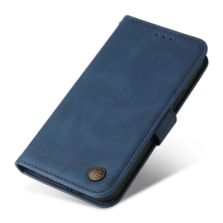 For Samsung Galaxy A15 5G Imprinted Skin-touch Phone Cover PU Leather Stand Wallet Shockproof Case