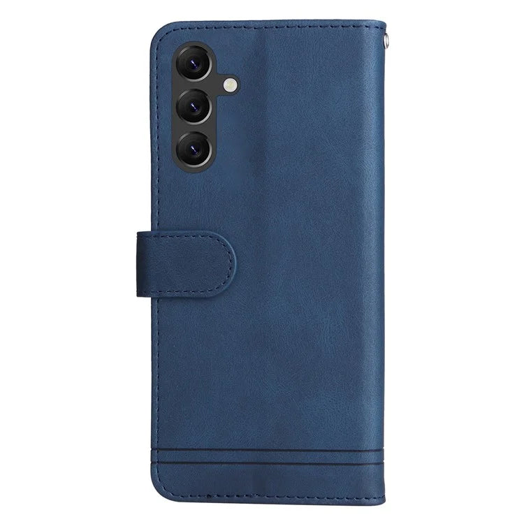 For Samsung Galaxy A15 5G Imprinted Skin-touch Phone Cover PU Leather Stand Wallet Shockproof Case