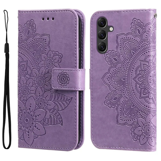 For Samsung Galaxy A15 5G Phone Case Flower Imprinted Dustproof PU Leather Wallet Phone Cover