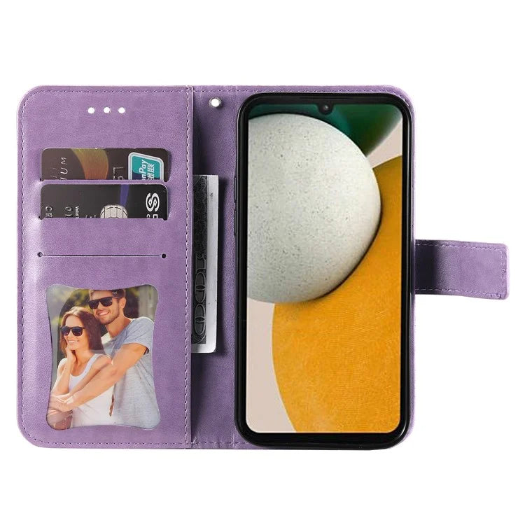For Samsung Galaxy A15 5G Phone Case Flower Imprinted Dustproof PU Leather Wallet Phone Cover