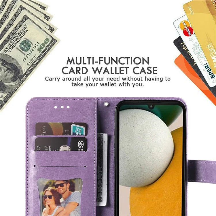 For Samsung Galaxy A15 5G Phone Case Flower Imprinted Dustproof PU Leather Wallet Phone Cover