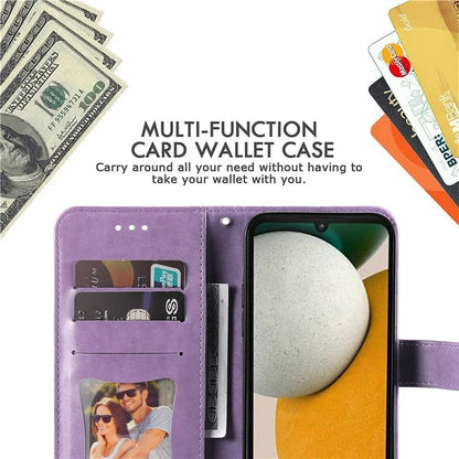 For Samsung Galaxy A15 5G Phone Case Flower Imprinted Dustproof PU Leather Wallet Phone Cover