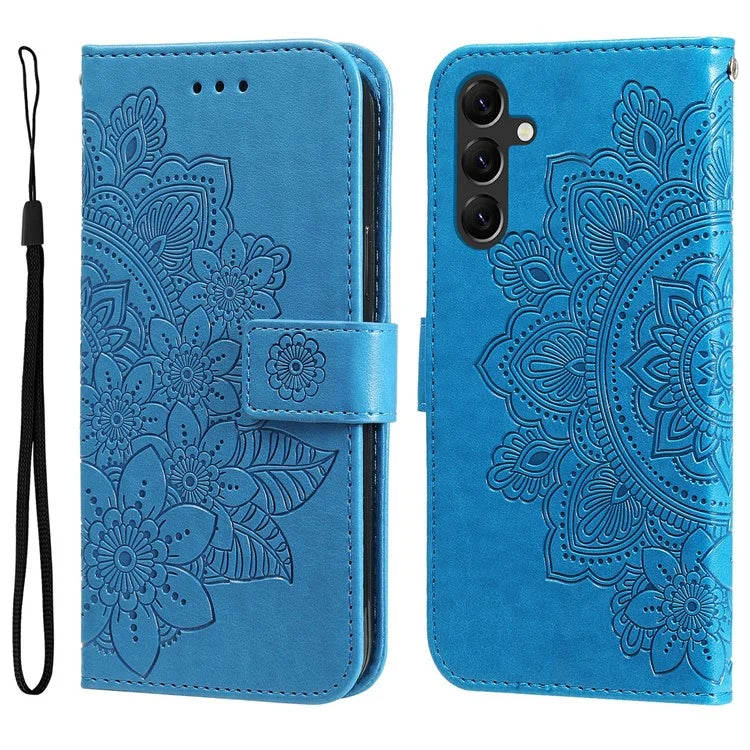 For Samsung Galaxy A15 5G Phone Case Flower Imprinted Dustproof PU Leather Wallet Phone Cover