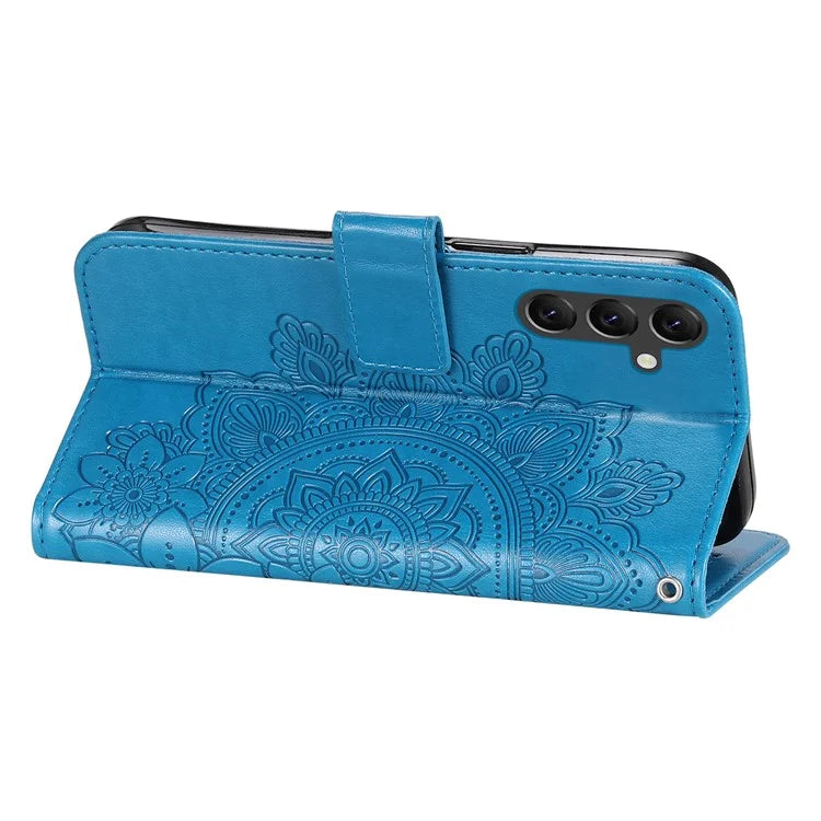For Samsung Galaxy A15 5G Phone Case Flower Imprinted Dustproof PU Leather Wallet Phone Cover