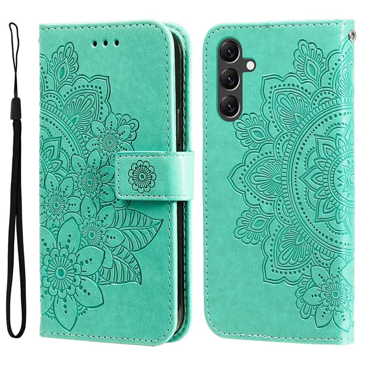 For Samsung Galaxy A15 5G Phone Case Flower Imprinted Dustproof PU Leather Wallet Phone Cover