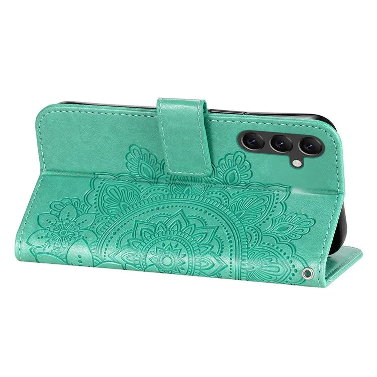 For Samsung Galaxy A15 5G Phone Case Flower Imprinted Dustproof PU Leather Wallet Phone Cover
