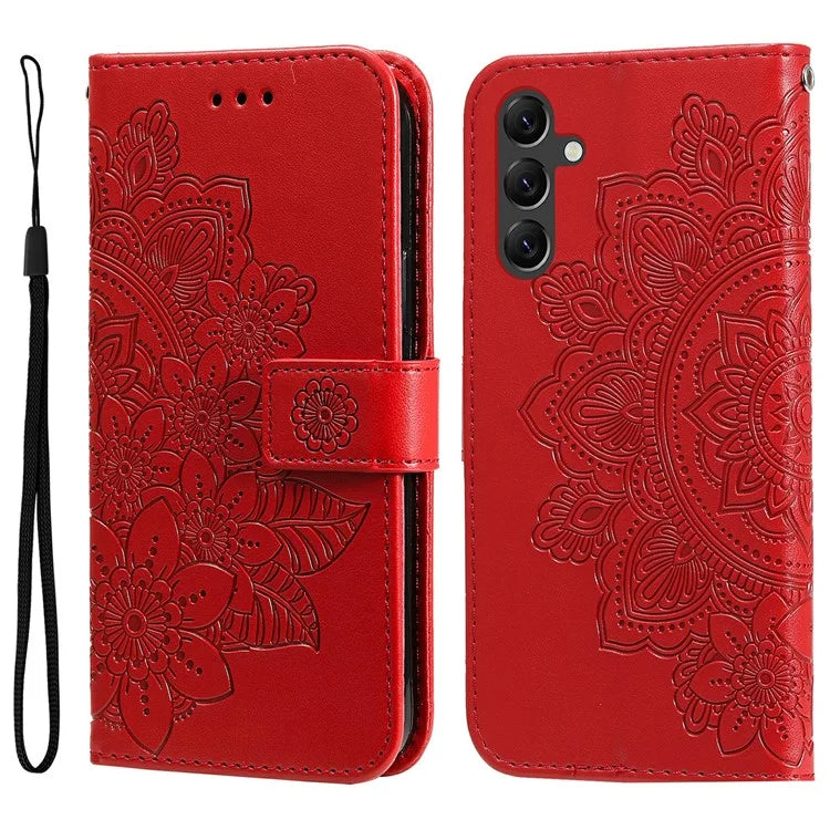For Samsung Galaxy A15 5G Phone Case Flower Imprinted Dustproof PU Leather Wallet Phone Cover