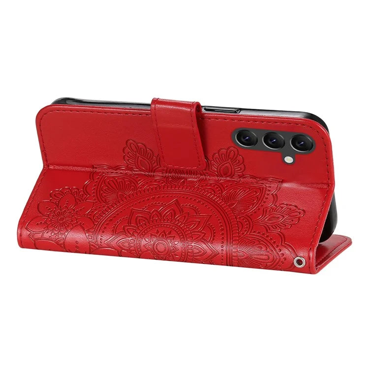For Samsung Galaxy A15 5G Phone Case Flower Imprinted Dustproof PU Leather Wallet Phone Cover