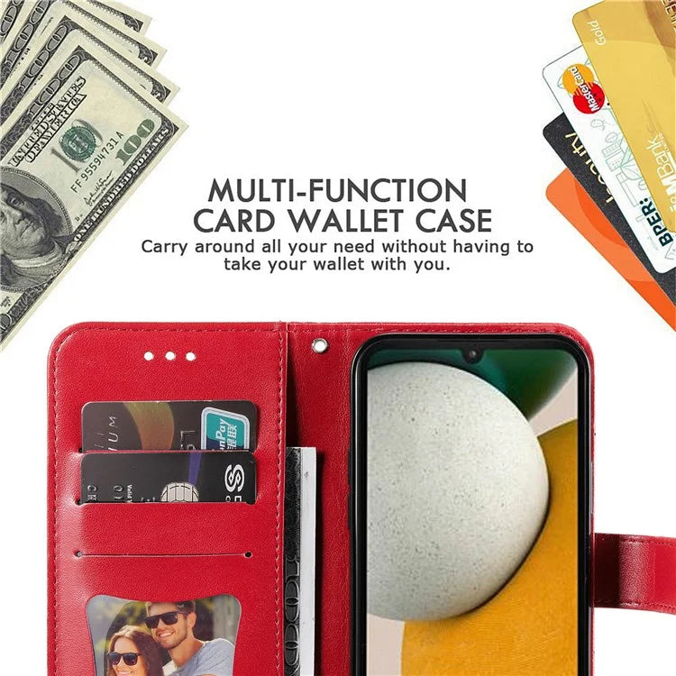 For Samsung Galaxy A15 5G Phone Case Flower Imprinted Dustproof PU Leather Wallet Phone Cover